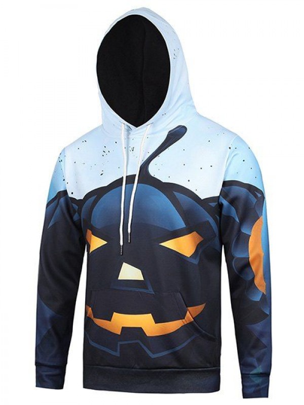 3d Devil Halloween Pumpkin Printed Hoodie