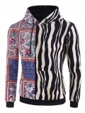 Bandana Striped Print Drawstring Hoodie
