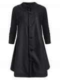Button Up Stand Neck Knitted Panel Coat