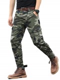 Camouflage Print Zip Fly Cargo Jogger Pants