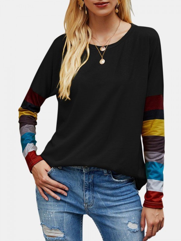 Colorful Stripes Drop Shoulder T-shirt