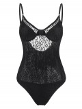 Lace Front Underwire One-piece Swimsuit