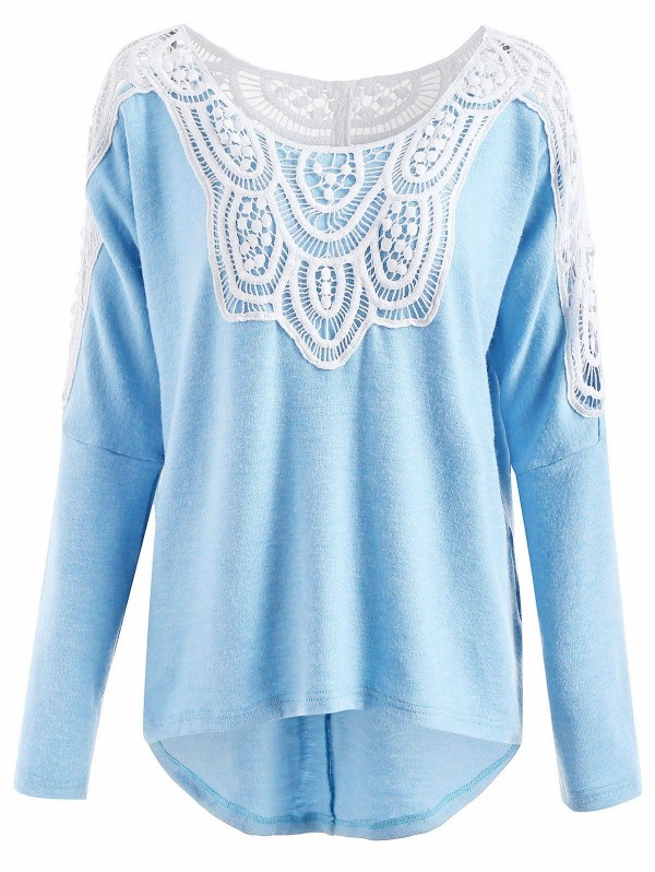 Lace Insert Pullover Sweater