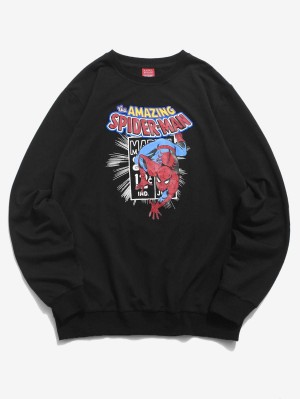 Marvel Spider-man Letter Printed Graphic Sweatshirt
