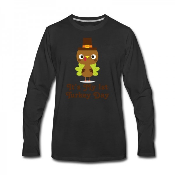Men's 1st Thanksgiving Turkey Long T-Shirt