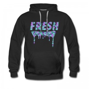 Men's Fresh Purple Camo Drips Hoodie