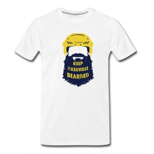 Men's Smashville Keep Nashville Bearded Playoffs Cool Fan T-Shirt - White