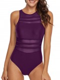 Mesh Panel Sheer Cutout One-piece Swimsuit