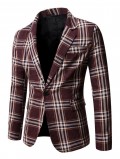 Plaid Print Single Button Blazer