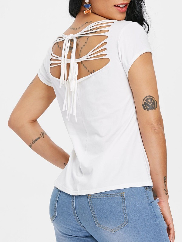 Ripped Butterfly Print Graphic Tee