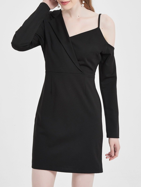 Skew Neck Bodycon Blazer Dress