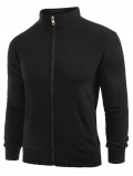 Stand Collar Zip Up Solid Jacket