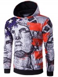 Star American Flag Printed Pullover Hoodie