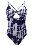 Tie Dye Ladder Cutout Backless One-piece Swimsuit