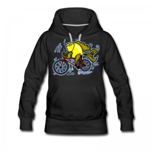 Women's Bicycle Fish , By FabSpark Hoodie