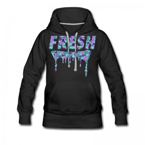 Women's Fresh Purple Camo Drips Hoodie